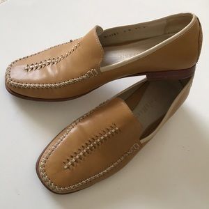 Cole Haan luxurious leather golden tan flats